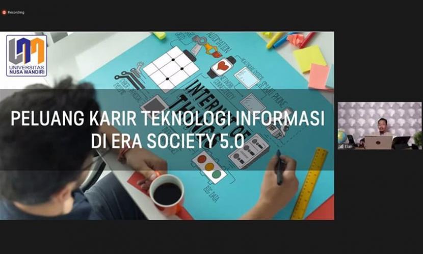  Prodi (program studi) Teknik Informatika (TI) Universitas Nusa Mandiri (UNM) sukses menyelenggarakan kegiatan webinar karier. 