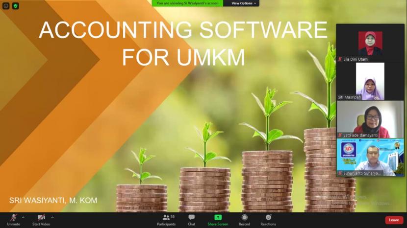 Prodi Sistem Informasi Akuntansi (SIA) Kampus UBSI  Bogor menggelar webinar Accounting Software for UMKM.