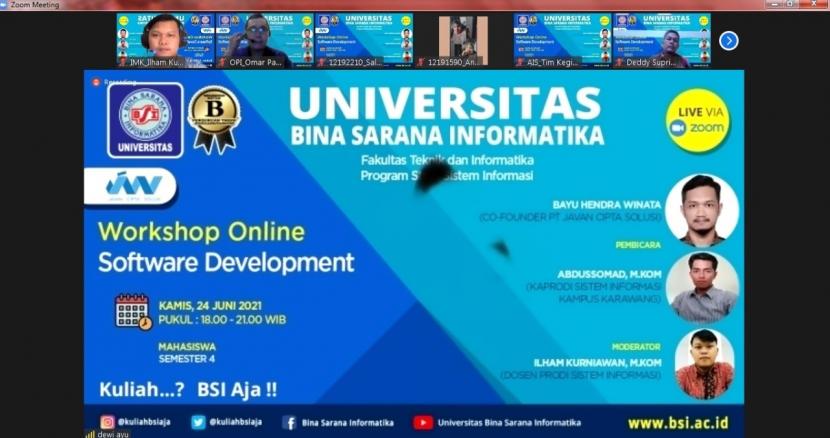 Prodi Sistem Informasi Universitas BSI (Bina Sarana Informatika) menggelar workshop 
