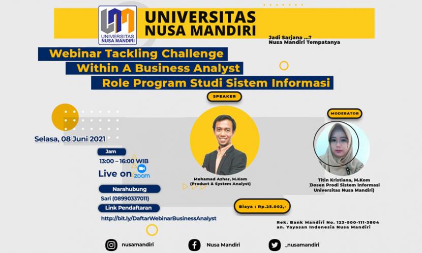 Prodi Sistem Informasi UNM akan Gelar Webinar Bisnis Analis