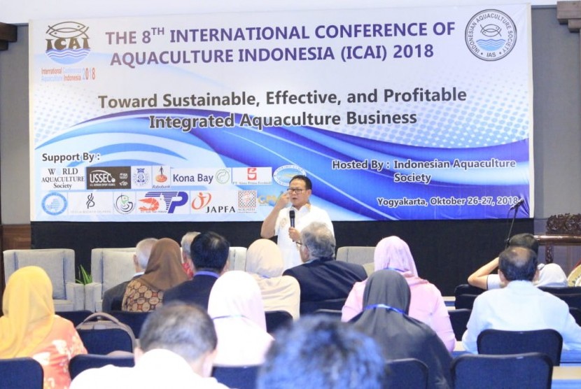 Prof Rokhmin Dahuri membuka  International Conference of Aquaculture Indonesia (ICAI) 2018 di Yogyakarta, Jumat (26/10). 