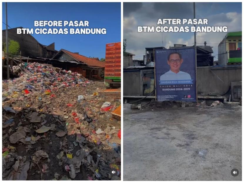 Program Ngadandanan Kota Bandung sukses bersihkan Pasar Cicadas.