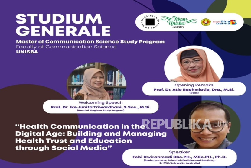 Program Studi Magister Ilmu Komunikasi, Fakultas Ilmu Komunikasi Universitas Islam Bandung (Mikom Fikom Unisba) menggelar kegiatan rutin Studium Generale. 