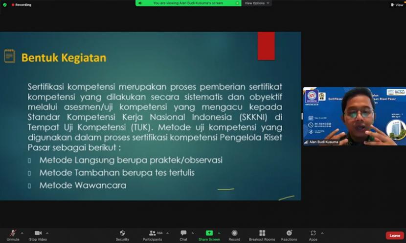 Program Studi Manajemen Universitas BSI (Bina Sarana Informatika) mengadakan Sosialisasi Pelaksanan Uji Sertifikasi Kompetensi Pengelola Riset Pasar. 