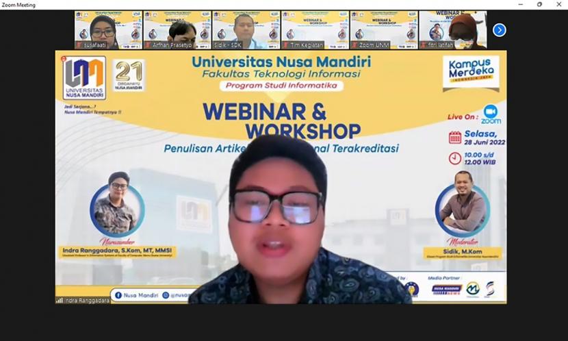 Program Studi (Prodi) Informatika Fakultas Teknologi Informasi (FTI) Universitas Nusa Mandiri (UNM) sukses menggelar Seminar Teknologi Informasi secara daring pada Selasa (28/6/2022).