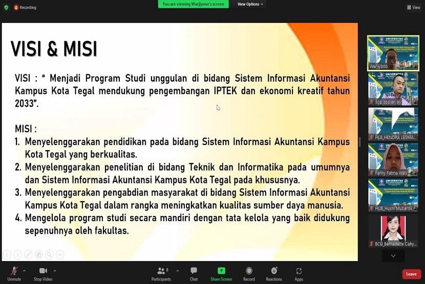 Program Studi (Prodi) Sistem Informasi Akuntansi (SIA) Universitas BSI (Bina Sarana Informatika) kampus Tegal telah melangsungkan rapat evaluasi KBM (Kegiatan Belajar Mengajar) dalam rangka peningkatan kualitas di lingkungan prodi.