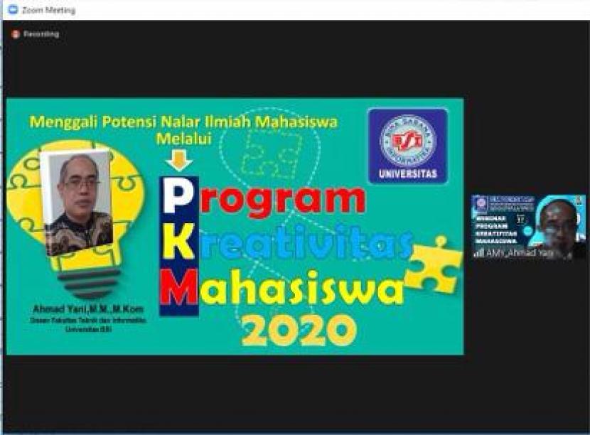 Program Studi Sistem Informasi Akuntansi UBSI menggelar webinar PKM bertajuk Menggali Potensi Nalar Ilmiah Mahasiswa Melalui Program Kreativitas Mahasiswa (PKM), Kamis (17/12).