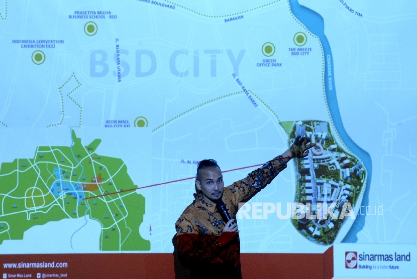 Project Leader Digital Hub BSD City Irawan Harhap memberikan paparan pada acara Rembuk Republik di Serpong, Tangerang Selatan, Banten, Kamis (30/3).