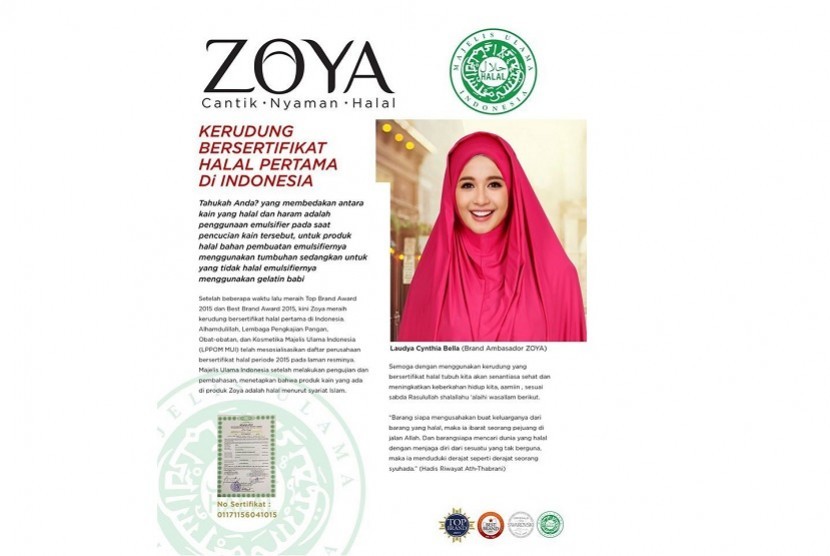 Promosi produk Kerudung Halal Zoya