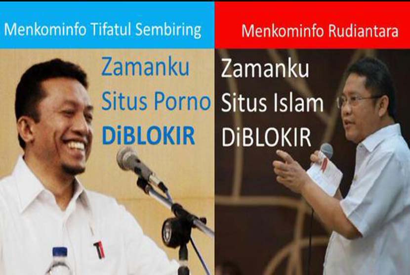 Protes netizen atas pemblokiran situs media Islam.