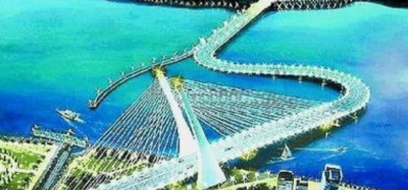 Proyek jembatan selat Malaka yang menghubungkan Dumai (Indonesia) dan Malaka (Malaysia). (ilustrasi)