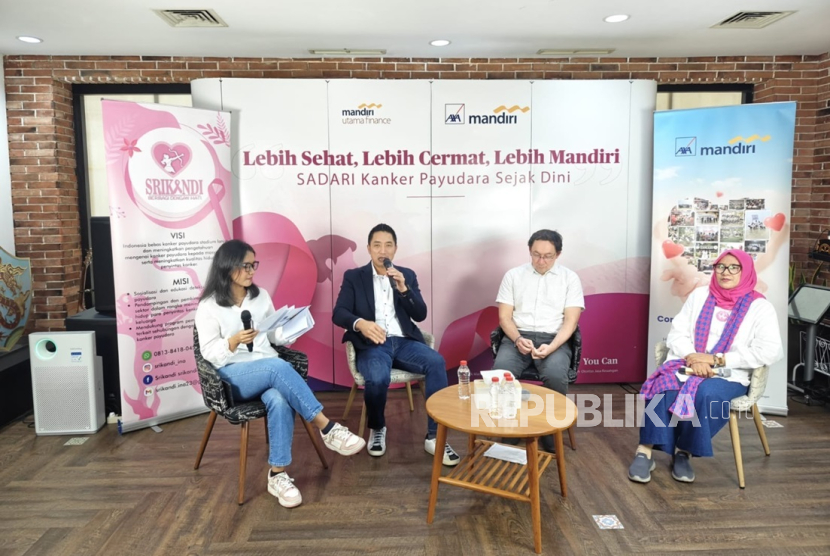 PT AXA Mandiri Financial Services (AXA Mandiri) dan PT Mandiri Utama Finance (MUF) menggelar talkshow bertajuk Lebih Sehat, Lebih Cermat, Lebih Mandiri – Sadari Kanker Payudara Sejak Dini. Bekerja sama dengan Srikandi Indonesia, sebuah komunitas peduli kanker payudara.