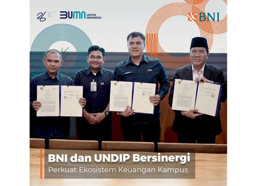PT Bank Negara Indonesia (Persero) Tbk atau BNI dan Universitas Diponegoro (Undip) menjalin kerja sama strategis memperkuat ekosistem keuangan di lingkungan kampus.