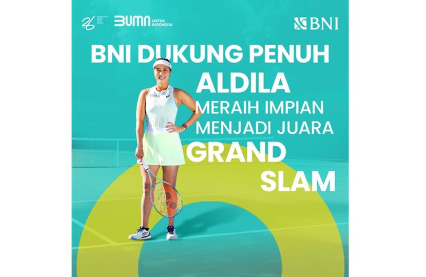 PT Bank Negara Indonesia (Persero) Tbk atau BNI memberikan dukungan penuh kepada petenis putri kebanggaan Indonesia, Aldila Sutjiadi, dalam perjalanannya meraih mimpi menjadi petenis Indonesia pertama yang meraih gelar juara Grand Slam.