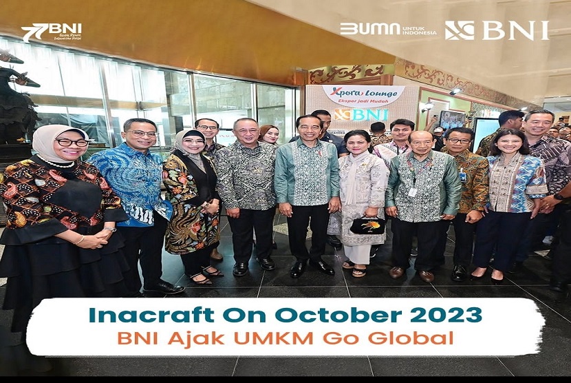 PT Bank Negara Indonesia (Persero) Tbk atau BNI terus proaktif dalam mengembangkan UMKM agar mendapat kesempatan naik kelas dan go global, salah satunya dengan turut berpartisipasi dalam event Pameran Inacraft on October 2023.