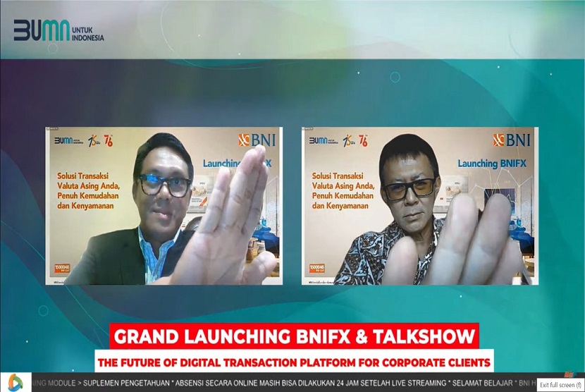 PT Bank Negara Indonesia (Persero) Tbk atau BNI  meluncurkan sebuah Web untuk transaksi valuta asing atau valas bernama BNIFX. Peluncuran tersebut dilaksanakan pada acara Grand Launching BNIFX dan Talkshow The Future Digital Transaction Platform for Corporate Clients yang diikuti nasabah-nasabah korporasi dan BNI Hi-Movers.