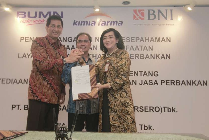 PT Bank Negara Indonesia (Persero) Tbk menggandeng PT Kimia Farma (Persero) Tbk untuk menjadikan jaringan Outlet Apotik Kimia Farma sebagai Agen46.