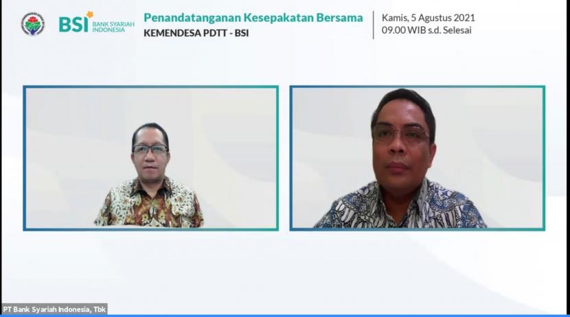 PT Bank Syariah Indonesia Tbk melakukan kerja sama dengan Kementerian Desa, Pembangunan Daerah Tertinggal, dan Transmigrasi Republik (Kemendes PDTT) Indonesia terkait pemanfaatan layanan jasa dan produk perbankan syariah.