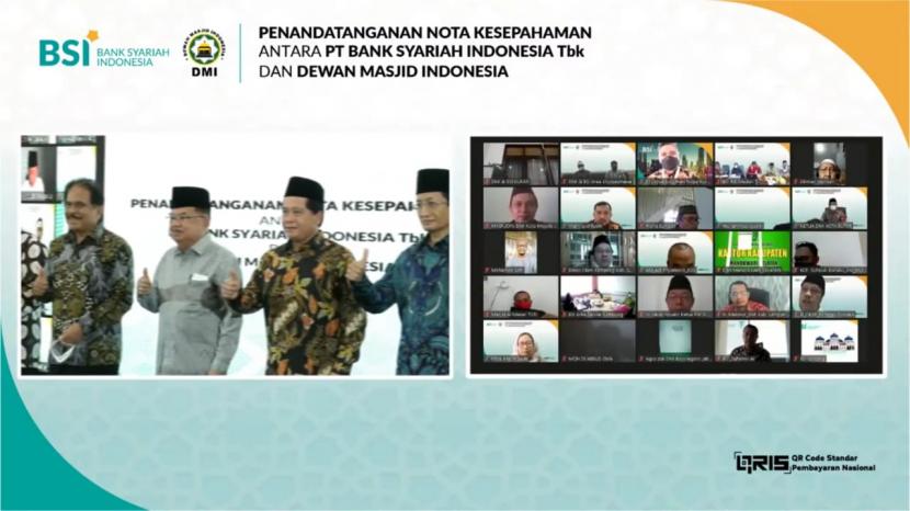 PT Bank Syariah Indonesia Tbk. menandatangani kesepakatan kerja sama untuk digitalisasi masjid dengan Dewan Masjid Indonesia (DMI), Rabu (29/9). 