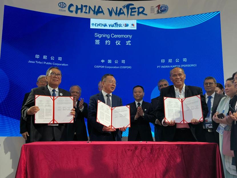 PT Indra Karya (Persero) menandatangani MoU dengan Global Consulting BUMN China, dalam acara World Water Forum yang berlangsung di Bali.