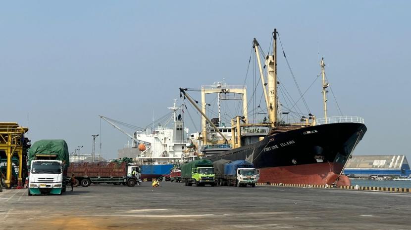 Ilustrasi kerja bea cukai memeriksa barang masuk dari luar negeri di pelabuhan. 