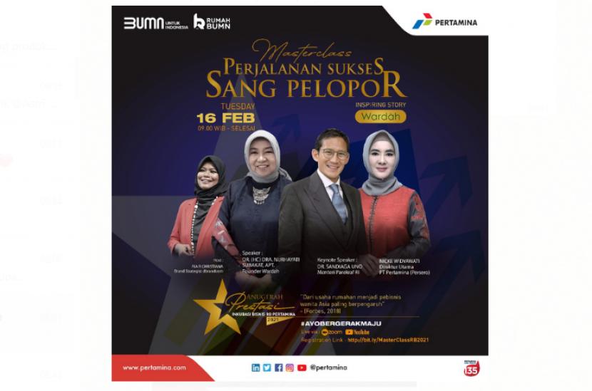 PT Pertamina (Persero) melalui program Inkubasi Bisnis Rumah BUMN (RB) Pertamina akan menggelar acara Anugerah Prestasi Inkubasi Bisnis UMKM.
