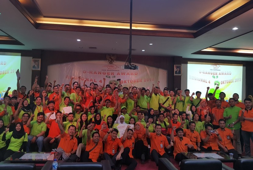 PT Pos Indonesia (Persero) Kantor Regional 4 Jakarta kembali memberikan apresiasi kepada O-Ranger pada kuartal ke-3 (Q3) tahun 2018, Selasa (23/10).