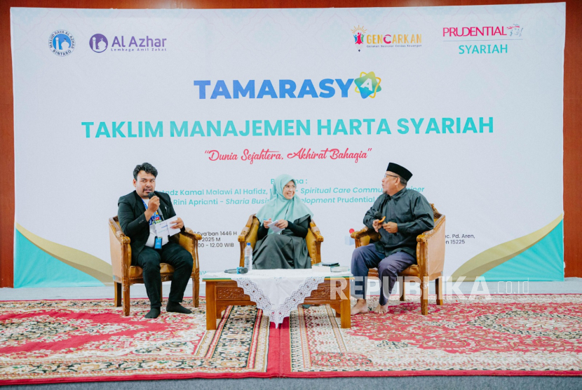 PT Prudential Sharia Life Assurance (Prudential Syariah) bekerja sama dengan Lembaga Amil Zakat Al Azhar (LAZ Al Azhar) menggelar program bertajuk Taklim Manajemen Harta Syariah (TAMARASYA) di Masjid Raya Al Azhar Bintaro, Jumat (7/2/2025).