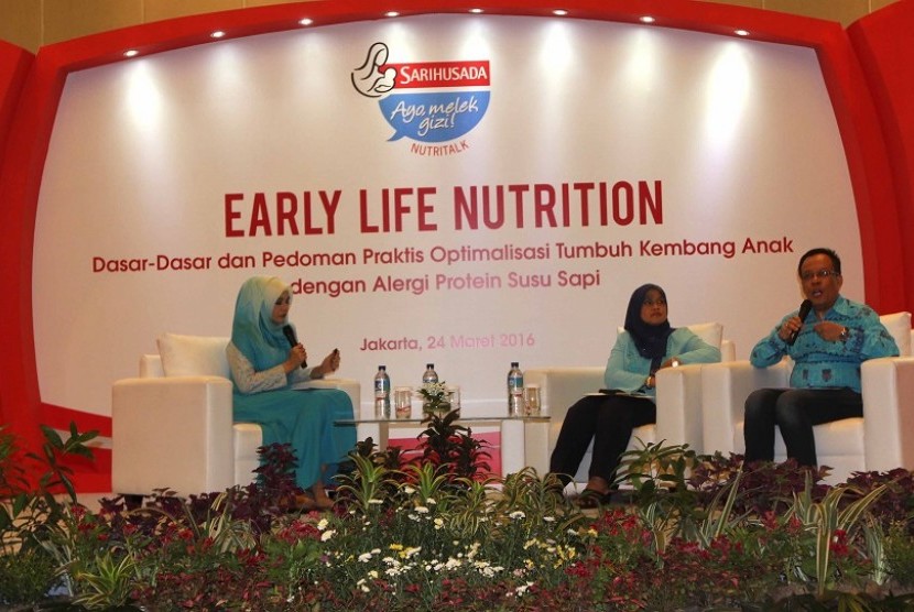 PT Sarihusada Generasi Mahardika (Sarihusada) yang menghadirkan para ahli dibidangnya ini mengambil tema ‘Early Life Nutrition: Dasar-dasar dan Pedoman Praktis Optimalisasi Tumbuh Kembang Anak dengan Alergi Protein Susu Sapi’