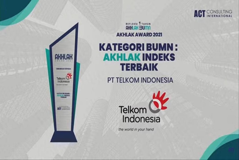  PT Telkom Indonesia (Persero) Tbk (Telkom) berhasil meraih gelar Juara Umum pada ajang perdana AKHLAK Award 2021 yang diselenggarakan Kementerian BUMN bekerja sama dengan ACT Consulting Internasional.
