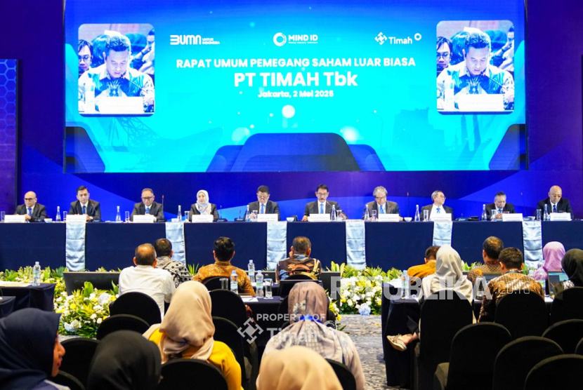 PT Timah Tbk menggelar Rapat Umum Pemegang Saham (RUPS), Jumat (2/5/2025)