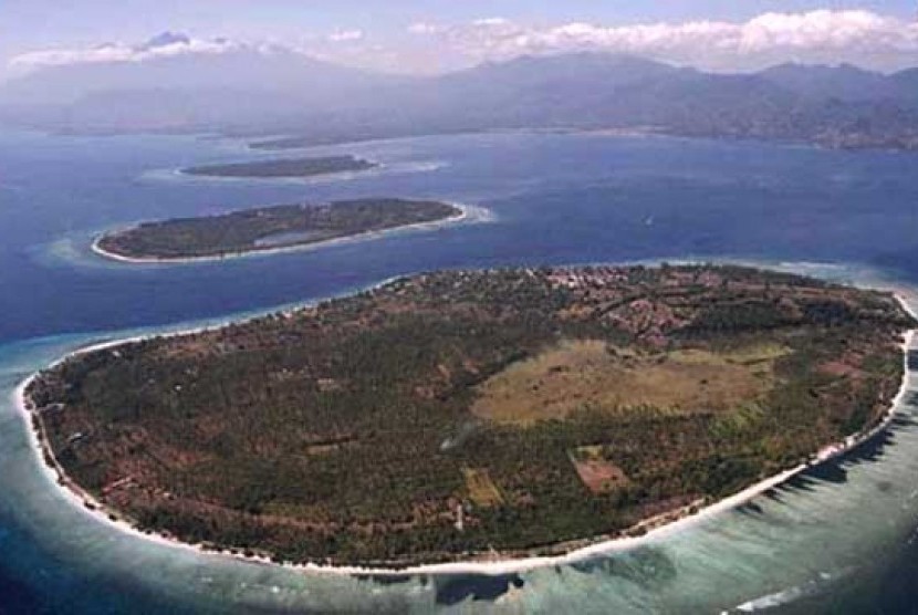  Pelaku Wisata Lombok Utara akan Gelar Pekenan Dayan Gunung. Pulau Gili Trawangan, Lombok, Nusa Tenggara Barat.