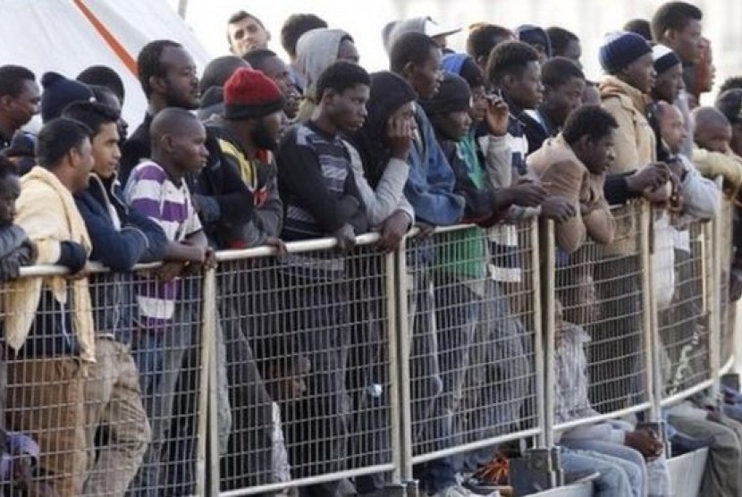 Puluhan ribu imigran mencoba menyeberangi lautan menuju Eropa. ilustrasi