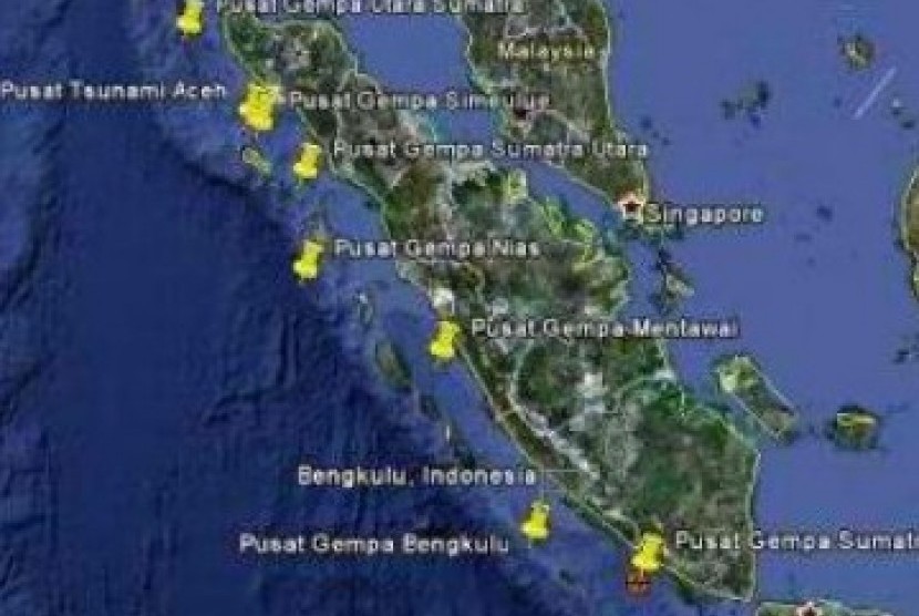 Pusat gempa (ilustrasi)