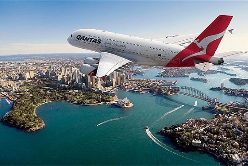 Qantas Air mengajak penumpang pesawat terbang rendah di daerah berpemandangan menarik lalu kembali ke bandara awal. (Ilustrasi)