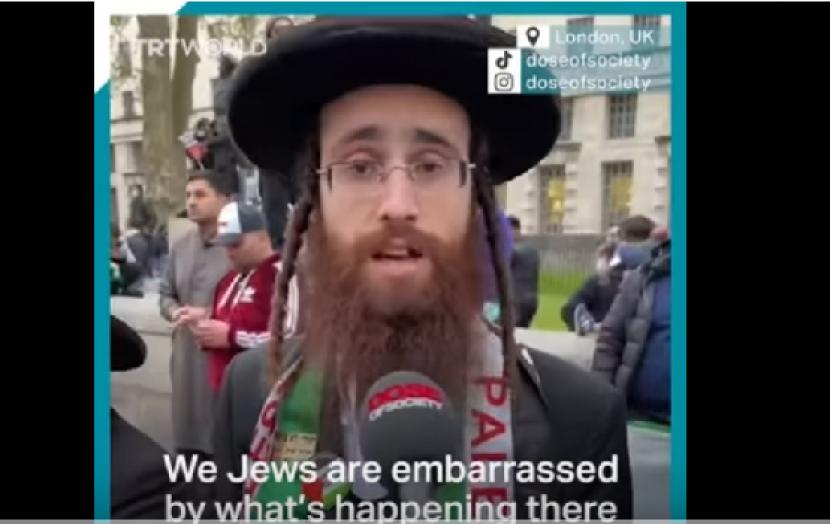 Rabi Yahudi London bela Palestina.