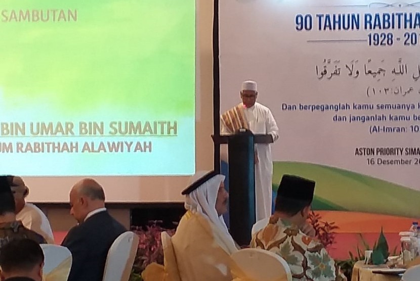 Rabithah Alawiyah organisasi Islam yang menjadi wadah resmi seluruh habib di Indonesia memeringati milad ke-90 di Jakarta, Ahad (16/12)