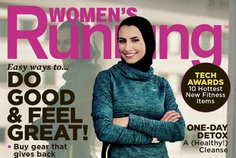 Rahaf Khatif menghiasi sampul majalah Women's Running AS.