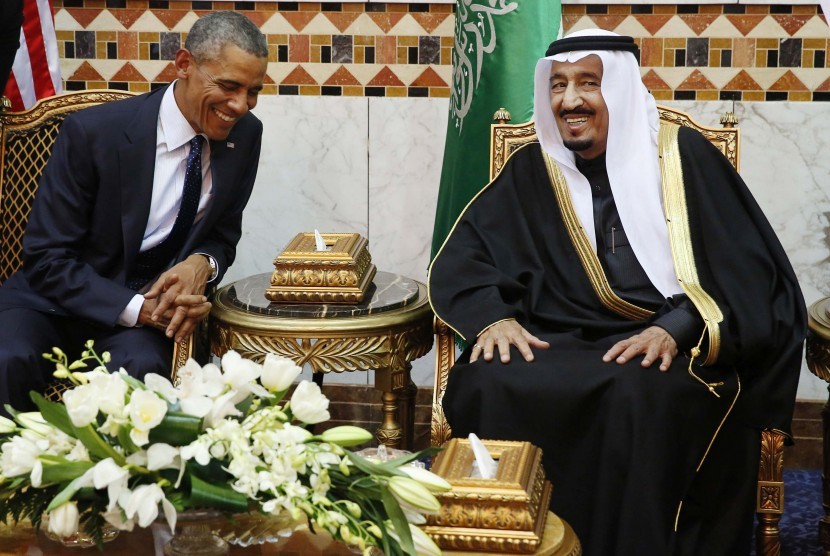 Raja Salman bertemu dengan Presiden AS Barrack Obama.