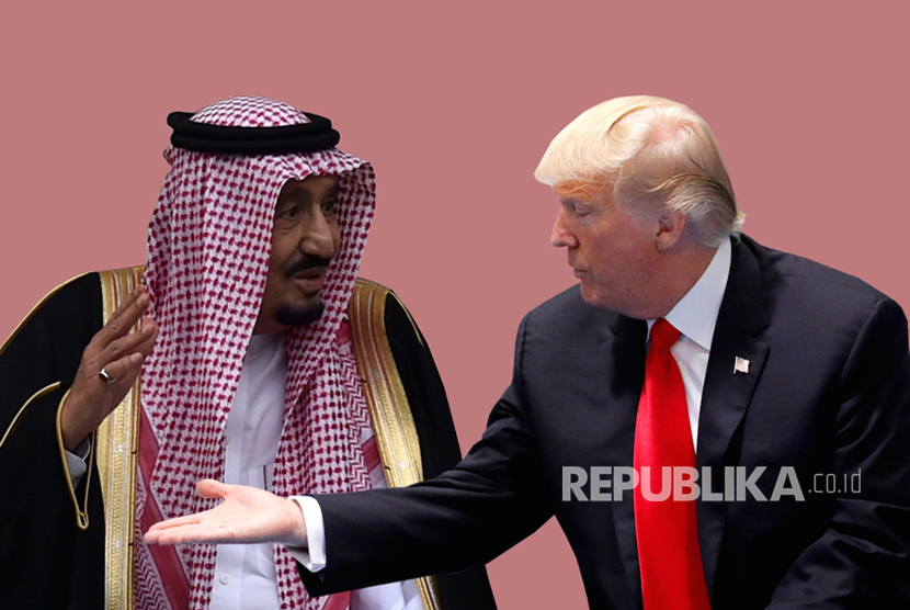 Trump dan Raja Salman Perbarui Kesepakatan Pertahanan  . Foto: Raja Salman dan Donald Trump