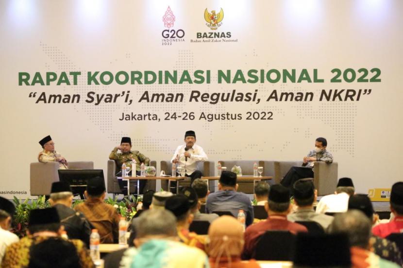 Rakornas Baznas 2022 yang diselenggarakan di Jakarta, Rabu (24/8/2022).