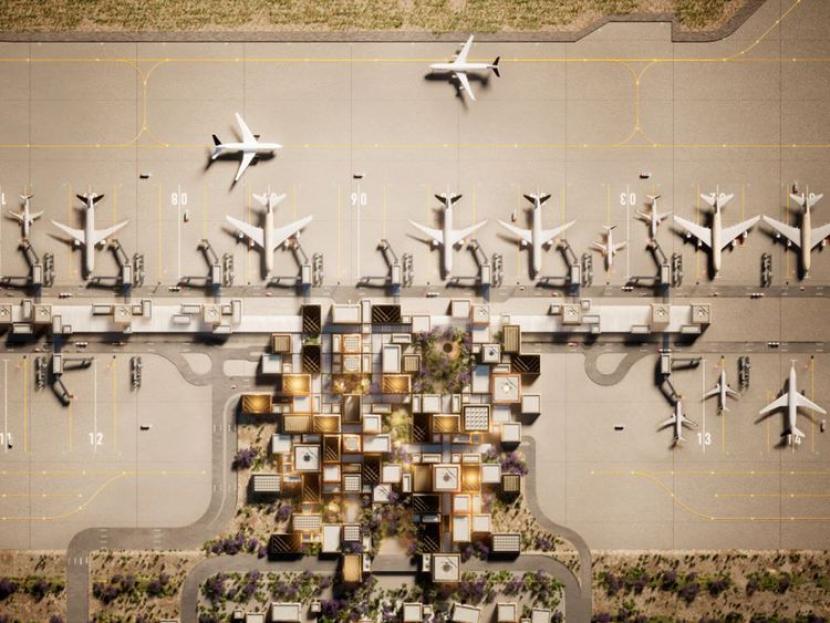 Rancangan bandara baru Abha International di Arab Saudi.