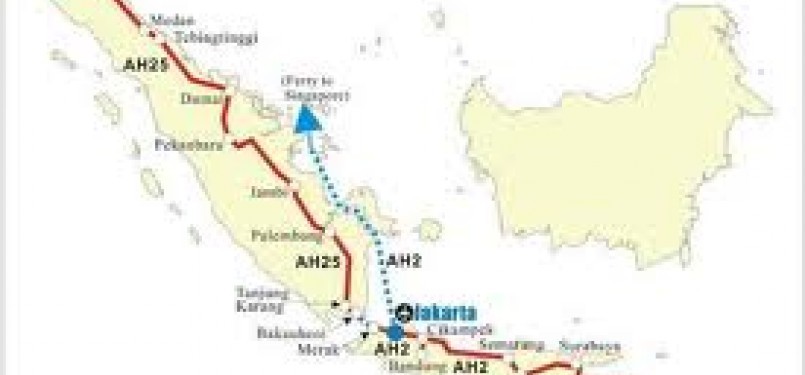 Rancangan rute Sumatera highway (ilustrasi)