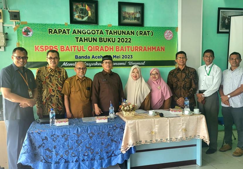 Rapat Anggota Tahunan (RAT) KSPPS Baitul Qiradh Baiturrahman (BQB) Tahun Buku 2022 di Banda Aceh, Selasa, (30/5/2023). 