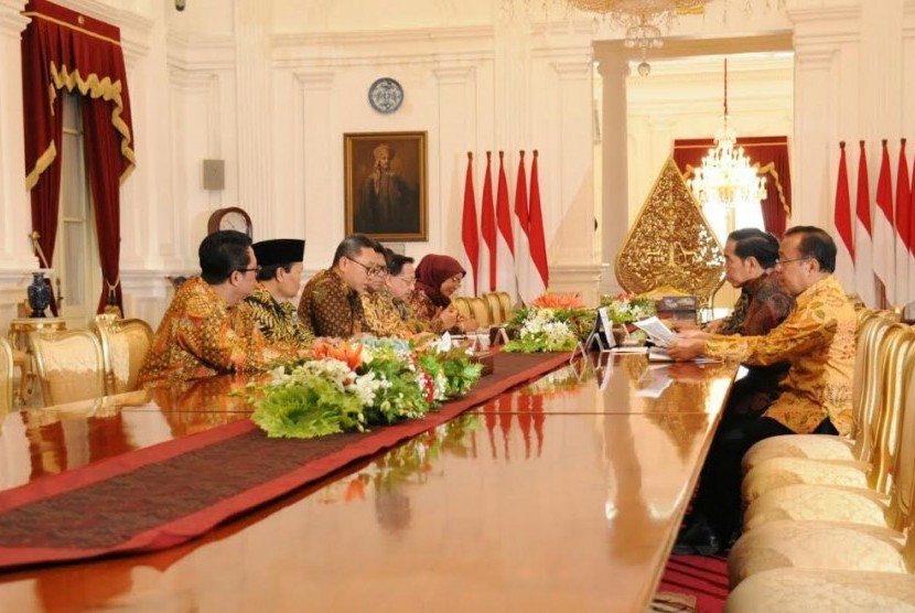 Rapat konsultasi MPR dengan Presiden Joko Widodo di istana.