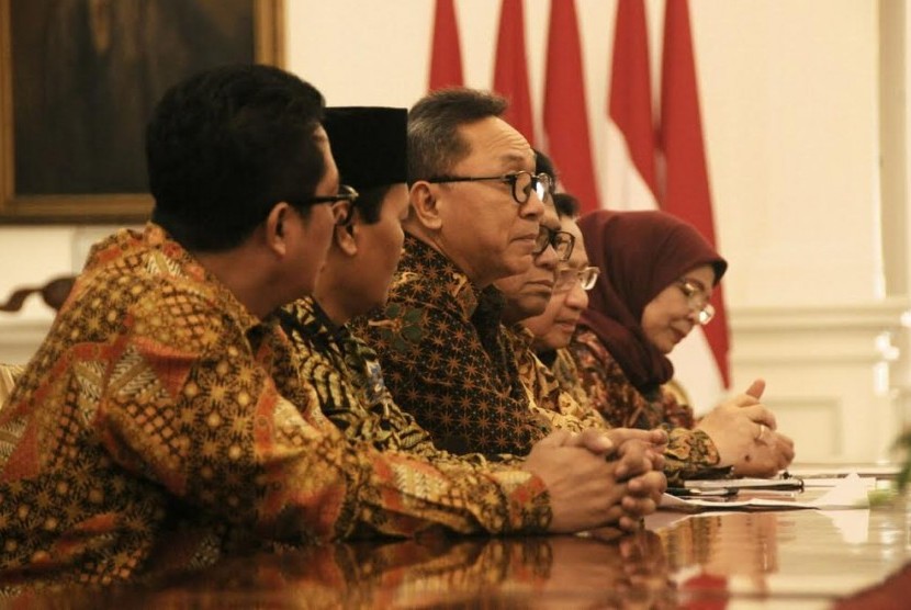 Rapat konsultasi MPR dengan Presiden Joko Widodo di istana.