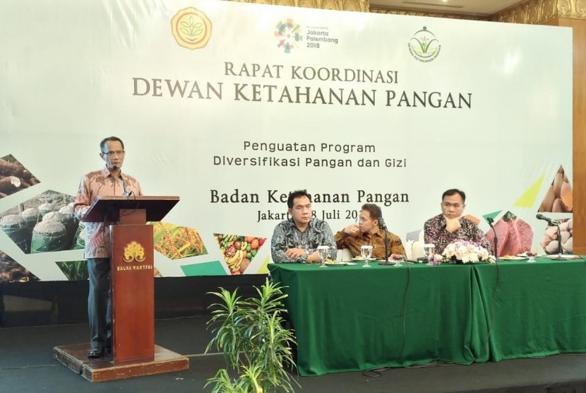 Rapat Koordinasi Dewan Ketahanan Pangan  Kementerian Pertanian, di Jakarta, Sabtu (28/7)