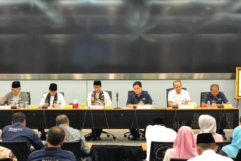  Rapat koordinasi Inasgoc dan Pemprov DKI Jakarta, Jumat (6/5) di Balai kota  Jakarta.  Pemprov DKI memastikan 10 GOR yang digunakan tempat latihan Asian Games 2018 akan selesai tepat waktu.