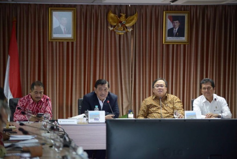 Rapat koordinasi ke-II Badan Otorita Pariwisata Borobudur (BOB) di Kantor Kemenko Maritim, Senin (22/8).