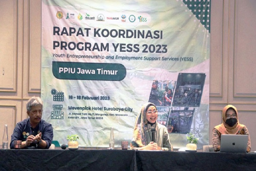 Rapat Koordinasi (Rakor) Pelaksanaan Kegiatan Program YESS untuk PPIU Jawa Timur tahun 2023, yang berlangsung tiga hari, 16 Februari hingga 18 Februari di Surabaya dan dibuka oleh Direktur Program YESS, Idha Widi Arsanti.
